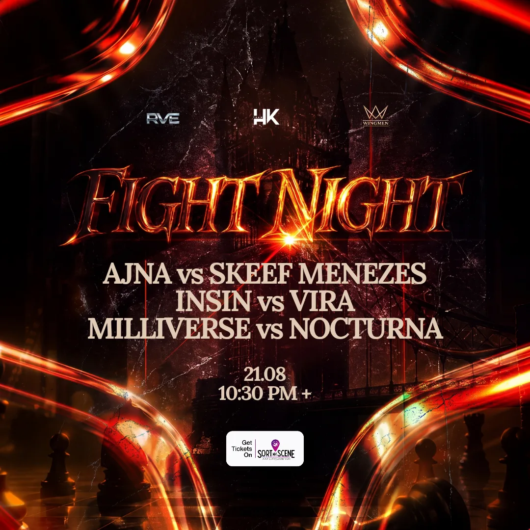 Fight Night poster: Ajna vs Skeef Menezes, Insin vs Vira, Milliverse vs Nocturna