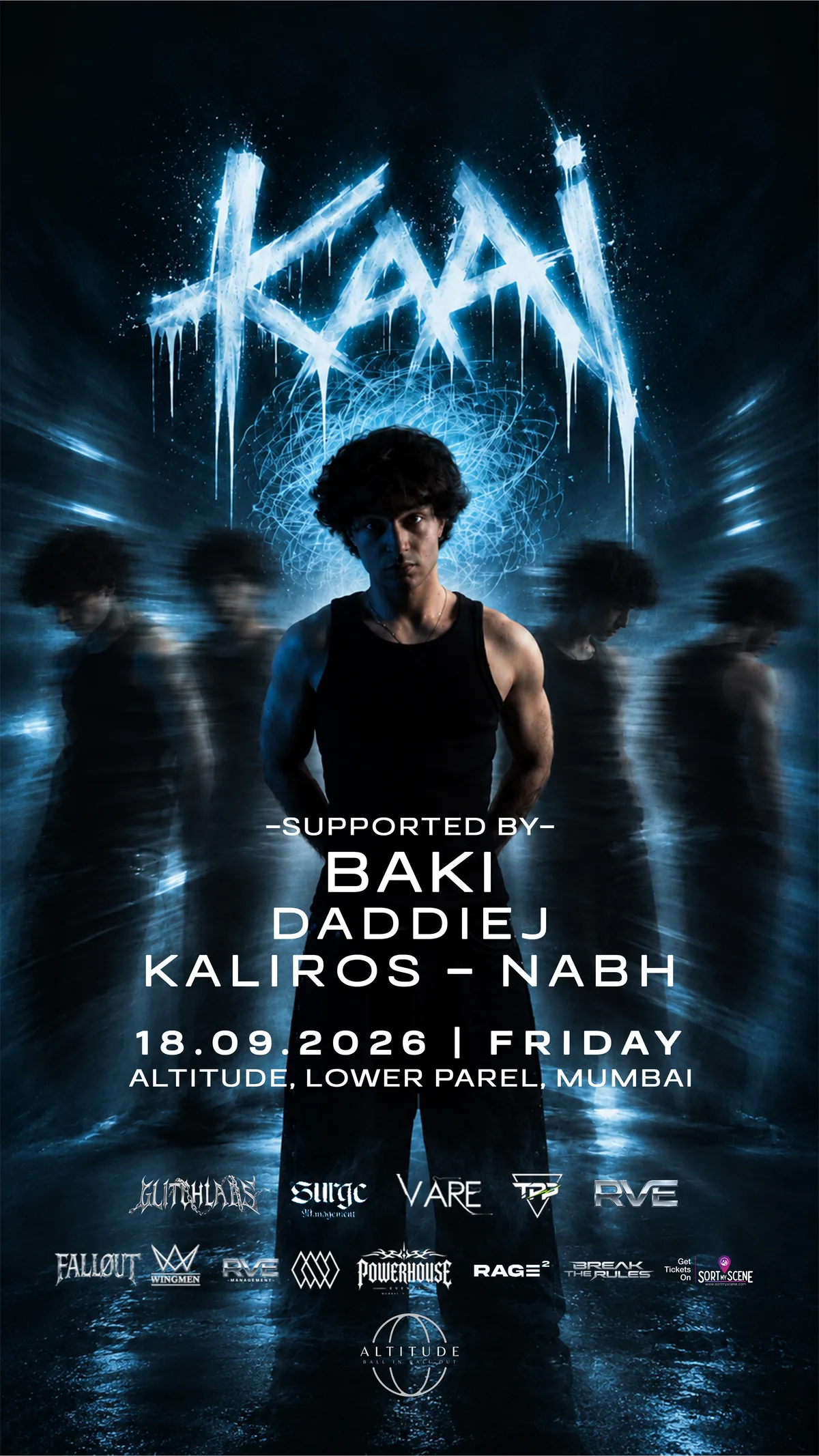 KAAI poster: supported by Baki, Daddiej, Kaliros and Nabh at Altitude Lower Parel on 18 September